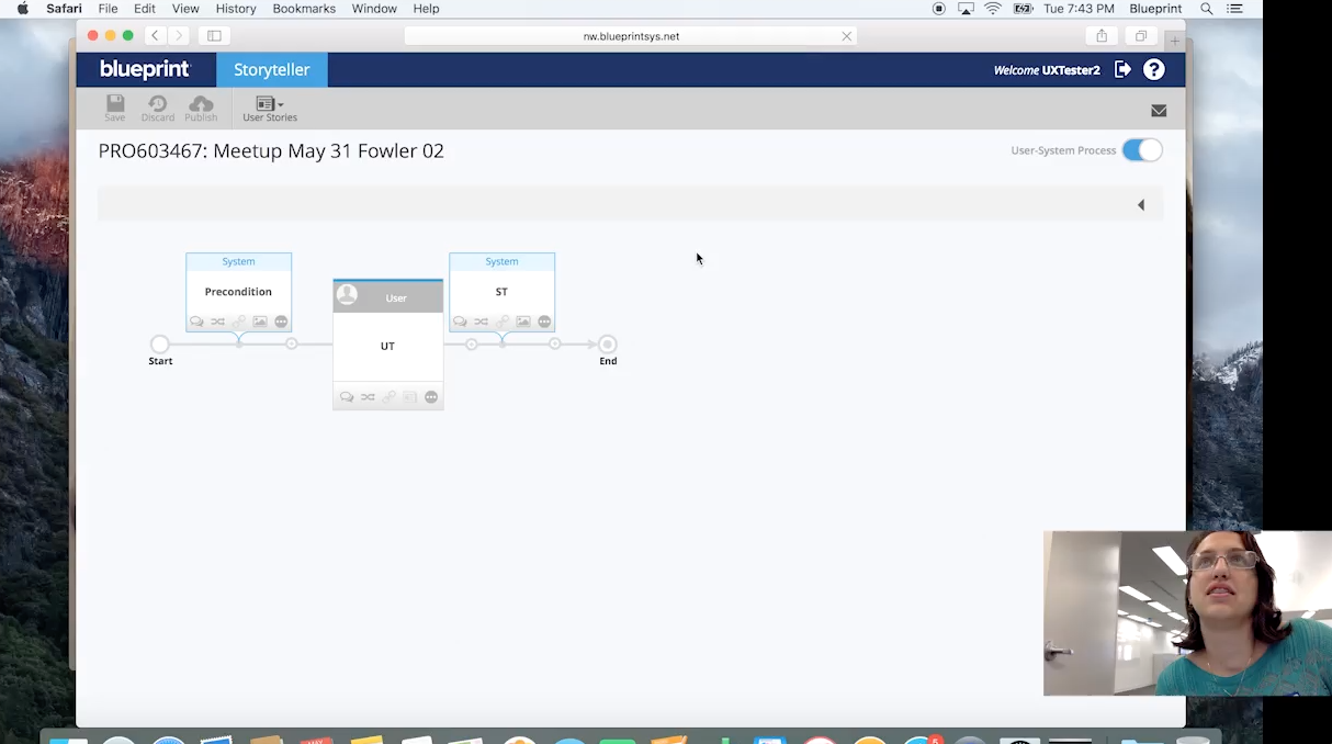 user testing video screen