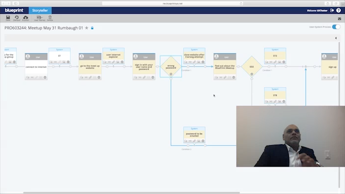 user testing video screen