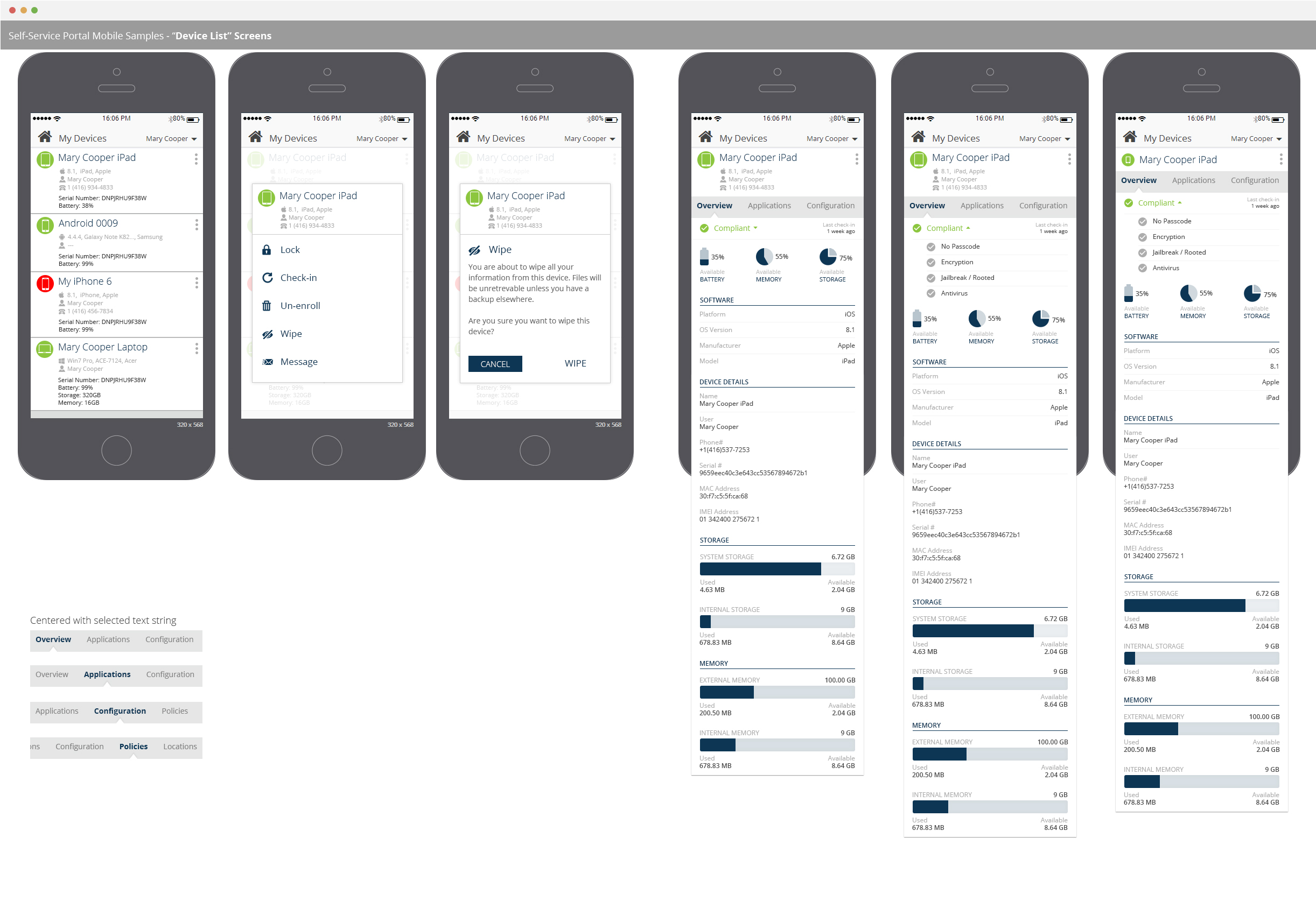 mobile wireframes